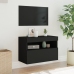 Mueble de TV de pared con luces LED negro 60x30x40 cm