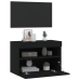 Mueble de TV de pared con luces LED negro 60x30x40 cm