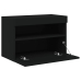 Mueble de TV de pared con luces LED negro 60x30x40 cm