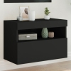 Mueble de TV de pared con luces LED negro 60x30x40 cm