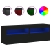 Muebles de TV de pared con luces LED 2 uds negro 60x30x40 cm