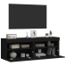 Muebles de TV de pared con luces LED 2 uds negro 60x30x40 cm