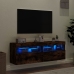 Muebles TV de pared luces LED 2 uds roble ahumado 60x30x40 cm