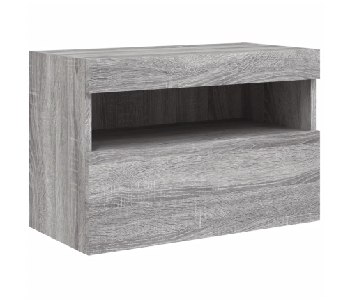 vidaXL Mueble de TV de pared con luces LED gris Sonoma 60x30x40 cm