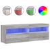 Muebles TV de pared con luces LED 2 uds gris Sonoma 60x30x40 cm