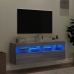 Muebles TV de pared con luces LED 2 uds gris Sonoma 60x30x40 cm