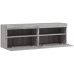 Muebles TV de pared con luces LED 2 uds gris Sonoma 60x30x40 cm