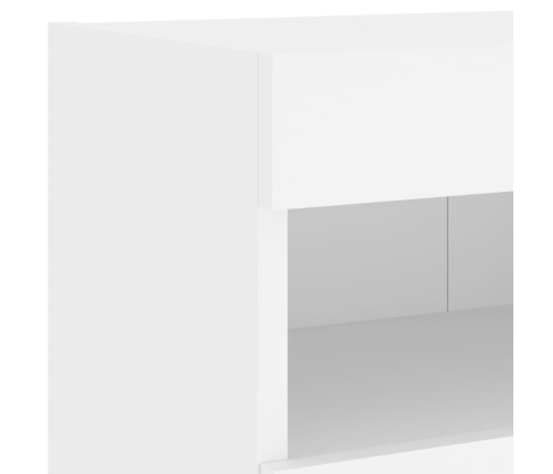 Mueble de TV de pared con luces LED blanco 80x30x40 cm