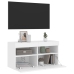 Mueble de TV de pared con luces LED blanco 80x30x40 cm