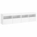 Muebles de TV de pared con luces LED 2 uds blanco 80x30x40 cm