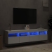 Muebles de TV de pared con luces LED 2 uds blanco 80x30x40 cm