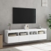 Muebles de TV de pared con luces LED 2 uds blanco 80x30x40 cm