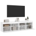 Muebles de TV de pared con luces LED 2 uds blanco 80x30x40 cm