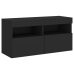 Mueble de TV de pared con luces LED negro 80x30x40 cm