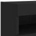 Mueble de TV de pared con luces LED negro 80x30x40 cm