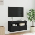 Mueble de TV de pared con luces LED negro 80x30x40 cm