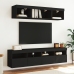 Mueble de TV de pared con luces LED negro 80x30x40 cm