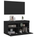 Mueble de TV de pared con luces LED negro 80x30x40 cm