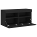 Mueble de TV de pared con luces LED negro 80x30x40 cm