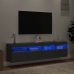 Muebles de TV de pared con luces LED 2 uds negro 80x30x40 cm