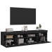 Muebles de TV de pared con luces LED 2 uds negro 80x30x40 cm