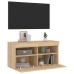 Mueble de TV de pared con luces LED roble Sonoma 80x30x40 cm