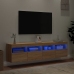 Muebles de TV de pared luces LED 2 uds roble Sonoma 80x30x40 cm