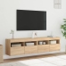 Muebles de TV de pared luces LED 2 uds roble Sonoma 80x30x40 cm