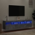 Muebles TV de pared luces LED 2 uds gris hormigón 80x30x40 cm