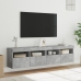 Muebles TV de pared luces LED 2 uds gris hormigón 80x30x40 cm