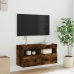 Mueble de TV de pared con luces LED roble ahumado 80x30x40 cm