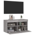 Mueble de TV de pared con luces LED gris Sonoma 80x30x40 cm