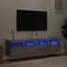 Muebles TV de pared con luces LED 2 uds gris Sonoma 80x30x40 cm