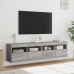 Muebles TV de pared con luces LED 2 uds gris Sonoma 80x30x40 cm