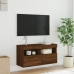 Mueble de TV de pared con luces LED roble marrón 80x30x40 cm