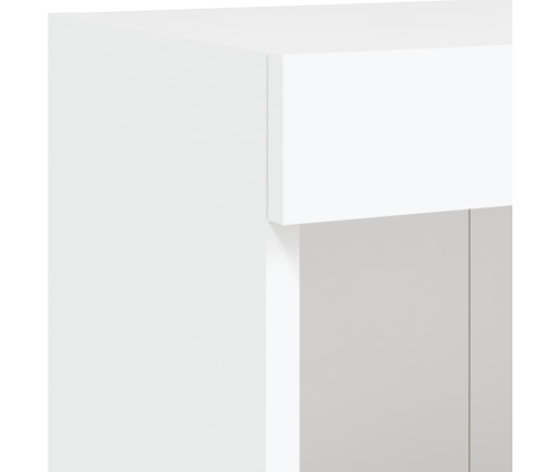 Mueble de TV de pared con luces LED blanco 100x30x40 cm