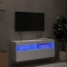 Mueble de TV de pared con luces LED blanco 100x30x40 cm