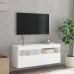 Mueble de TV de pared con luces LED blanco 100x30x40 cm