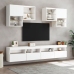 Mueble de TV de pared con luces LED blanco 100x30x40 cm