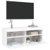 Mueble de TV de pared con luces LED blanco 100x30x40 cm