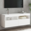 Mueble de TV de pared con luces LED blanco 100x30x40 cm