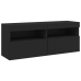 Mueble de TV de pared con luces LED negro 100x30x40 cm