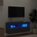 Mueble de TV de pared con luces LED negro 100x30x40 cm