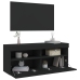 Mueble de TV de pared con luces LED negro 100x30x40 cm