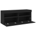 Mueble de TV de pared con luces LED negro 100x30x40 cm