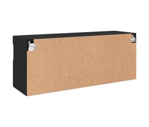 Mueble de TV de pared con luces LED negro 100x30x40 cm