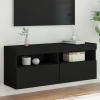 Mueble de TV de pared con luces LED negro 100x30x40 cm