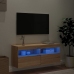 Mueble de TV de pared con luces LED roble Sonoma 100x30x40 cm