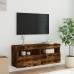 vidaXL Mueble de TV de pared con luces LED roble ahumado 100x30x40 cm