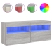 Mueble de TV de pared con luces LED gris Sonoma 100x30x40 cm